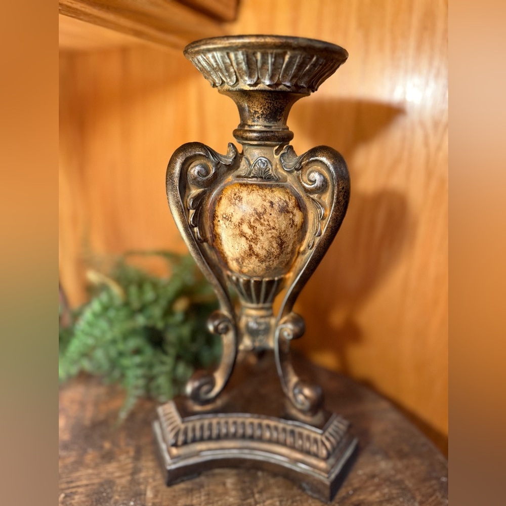Vintage  Candle Holder Resin 11”